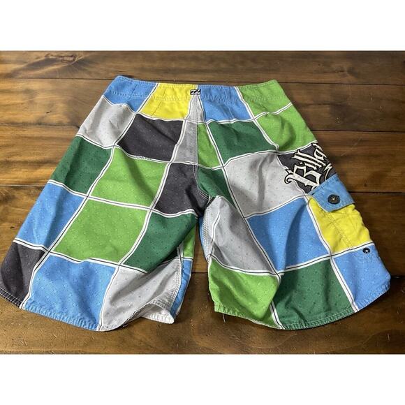 Billabong Board Shorts Mens Size 33 Green Multicolored Swim Trunks - Picture 9 of 11